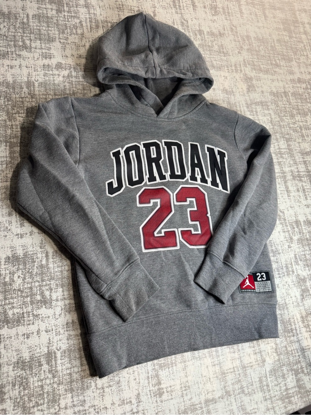 Jordan Grey Hoodie Kids 8-10 size S /P 20X16 PTP
